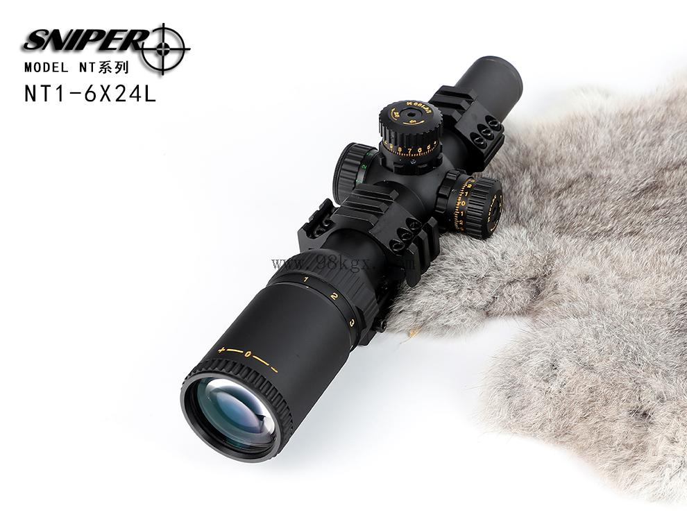 狙击手nt1-6x24l短款金字版新型玻璃板霍克分化高清高抗震望远瞄准镜